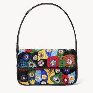 STAUD Millefore Beaded Shoulder Bag